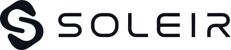 Soleir logo with stylized S icon to the left of the word Soleir in bold black letters.