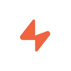 Orange lightning bolt icon on white background representing energy or power.