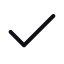 Black checkmark icon on a transparent background.